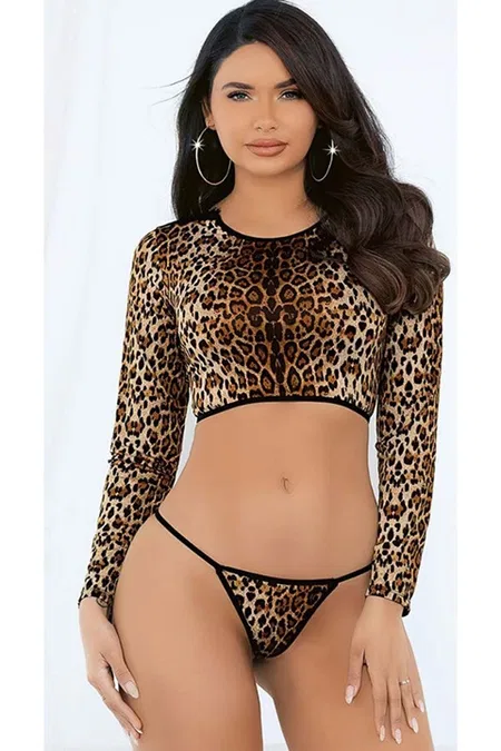Dantel Detaylı Leopar Fantezi Sütyen Takımı For Dreams 8370 - Leopar
