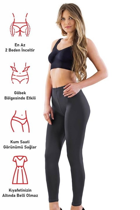 Esnek Pamuklu Yüksek Bel Tayt Emay 7000 - 2