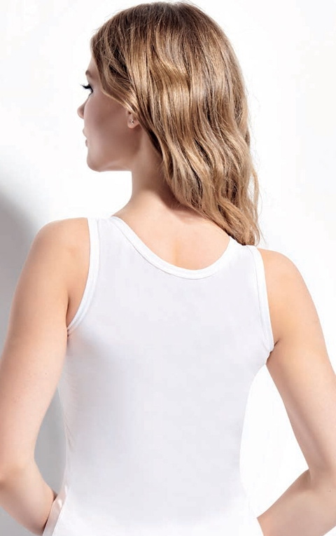 Geniş Askılı Nefes Alan Kadın Atlet Beyaz Kolcu 2540 - 2