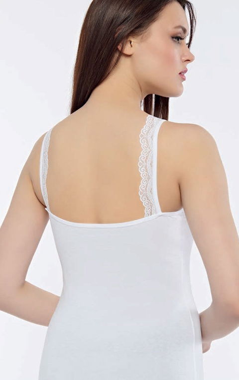 Geniş Dantel Askılı Pamuklu Kadın Atlet Kolcu 2590 - 2