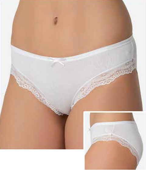 Güpür Detaylı Modal Slip Külot İmer 4236 - Beyaz