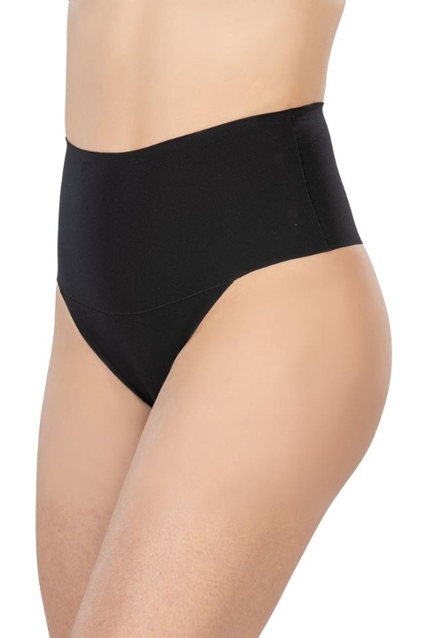 Lazer Kesim Yüksek Bel İz Yapmaz String Emay 2806 - Siyah