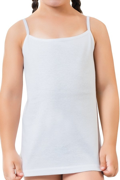 Pamuklu Geniş Askılı Kız Çocuk Atlet Güryıldız 27214 - Beyaz