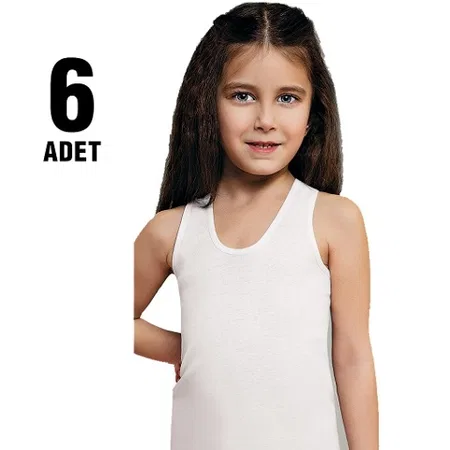 Geniş Askılı Pamuklu Kız Çocuk Atlet Güryıldız 27215 - Beyaz