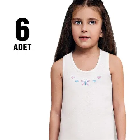 Pamuklu Geniş Askılı Kız Çocuk Atlet Güryıldız 27220 - Beyaz
