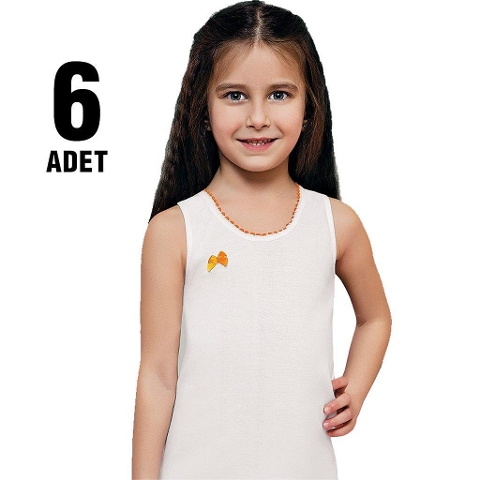 Geniş Askılı Pamuklu Atlet Kız Çocuk Güryıldız 27309 - Beyaz