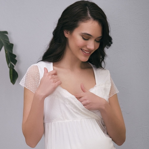 Anıl Kısa Kol T-Shirt Pantolon Hamile Sabahlık Takım Anıl 5648 - Görsel 4