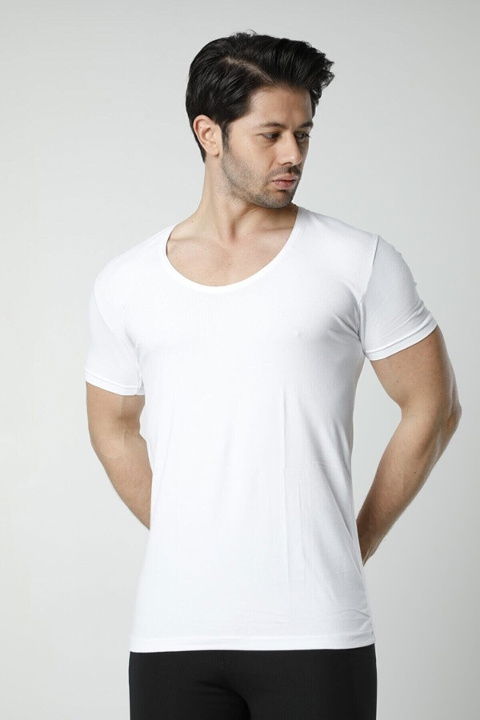 Kısa Kollu Ribana Likralı Atlet HMD 714 - 2