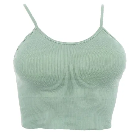 İp Askılı Fitilli Crop Fit Büstiyer Siyah Form Angel 5702 - Haki