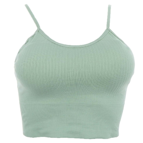 İp Askılı Fitilli Crop Fit Büstiyer Siyah Form Angel 5702 - Haki