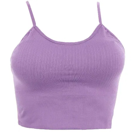 İp Askılı Fitilli Crop Fit Büstiyer Siyah Form Angel 5702 - Lila