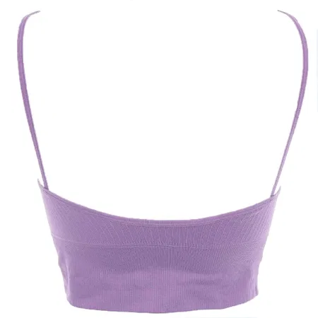 İp Askılı Fitilli Crop Fit Büstiyer Siyah Form Angel 5702 - Lila