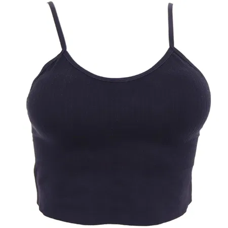 İp Askılı Fitilli Crop Fit Büstiyer Siyah Form Angel 5702 - Siyah