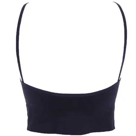 İp Askılı Fitilli Crop Fit Büstiyer Siyah Form Angel 5702 - Siyah