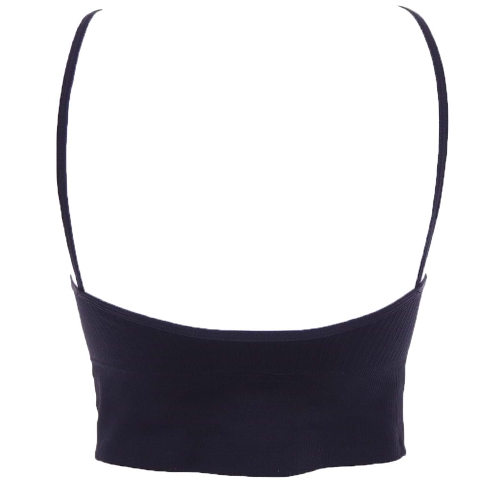 İp Askılı Fitilli Crop Fit Büstiyer Siyah Form Angel 5702 - Siyah