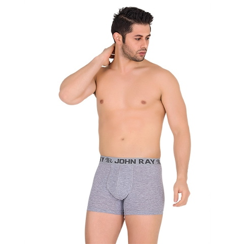 Pamuk Modal Düz Boxer Form Time 850 - Açık Gri