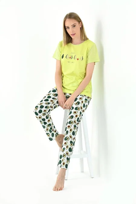 Yeni İnci Pamuklu Kısa Kollu Pijama Takımı Yeni İnci 1786 - Görsel 4