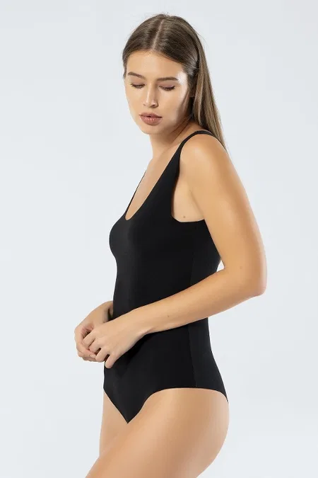 Pamuklu Esnek Çıtçıtlı Body Siyah Türen 905 - Siyah