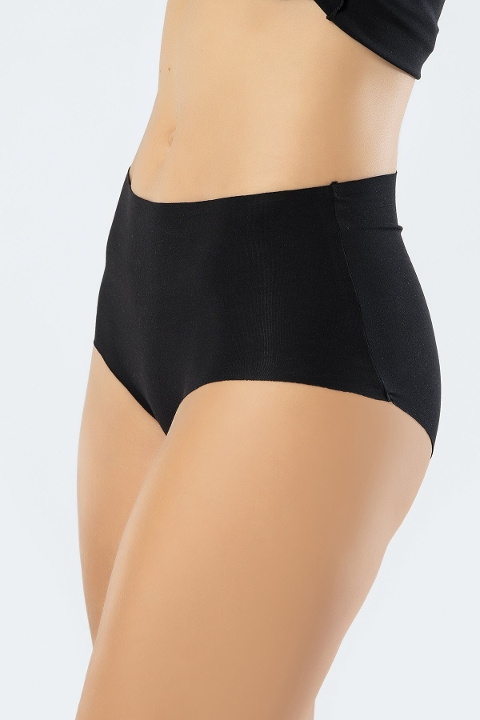 Pamuklu Yüksek Bel Külot Lazer Kesim Siyah Türen 911 - Siyah