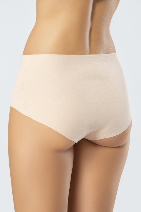 Pamuklu Yüksek Bel Slip Külot Esnek Dikiş Türen 911 - Ten