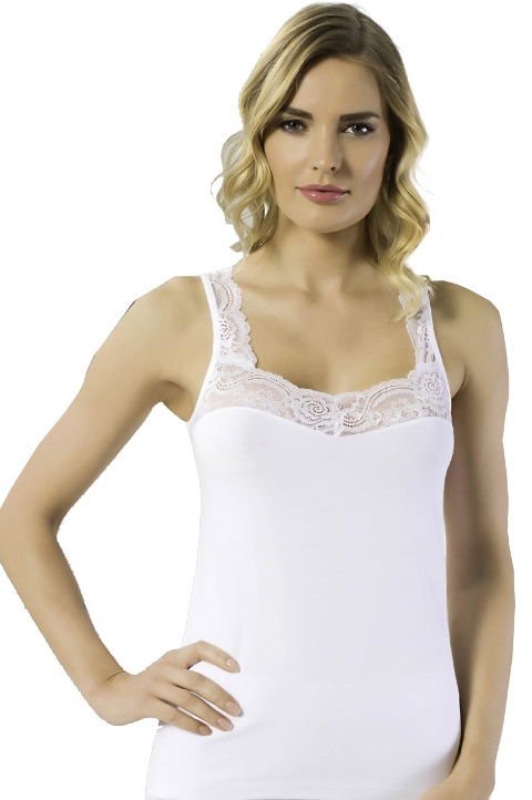 Pamuklu Ribana Dantelli Kadın Atlet HMD 2486