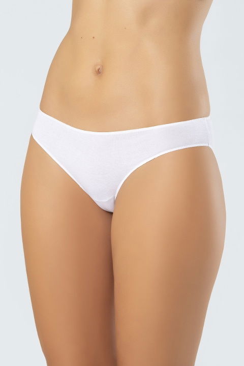 Likralı Pamuklu Bikini Külot 3'lü Paket Beyaz Siyah Ten Türen 924 - 2