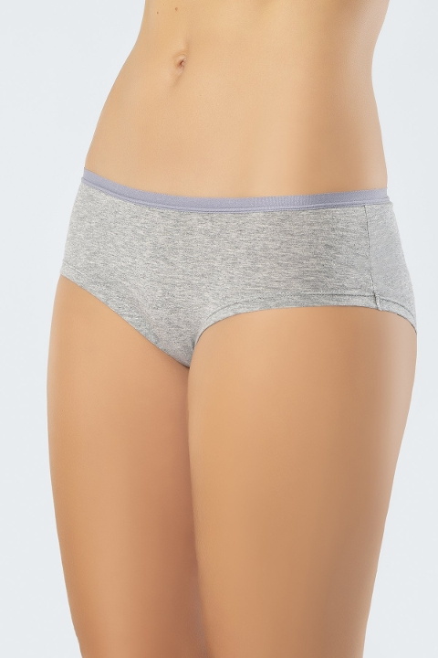 Yüksek Bel Pamuklu Külot 2'Li Paket Siyah-Gri Türen 918 - Siyah-Gri