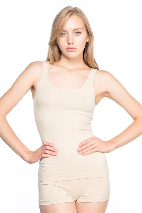 Kalın Askılı Dikişsiz Korse Atlet Emay 5010 - Ten