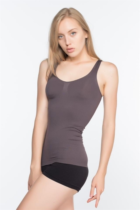 Kalın Askılı Dikişsiz Korse Atlet Emay 5010 - Antrasit
