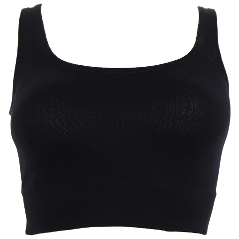Kalın Askılı Pedsiz Crop Fit Body Form Angel 5700 - Siyah