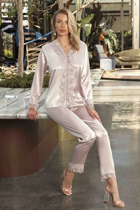 Kaplı Saten 6'lı Takım Polyester Dayanıklı Pembe Siyah Gri Ten Nurteks 6690 - Pudra