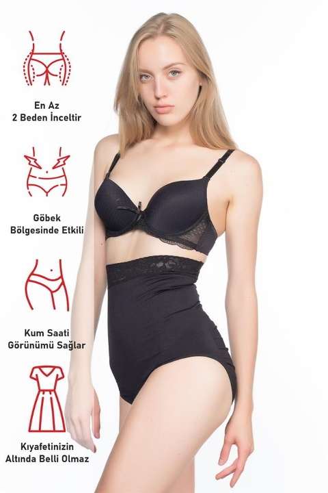 Kaymayı Önleyen Silikon Korse Dikişsiz Emay 2028 - Siyah