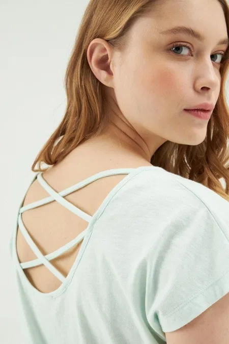 Eros Kısa Kollu Sırt Detaylı Kadın Pijama Takımı Eros 30510 - Görsel 3