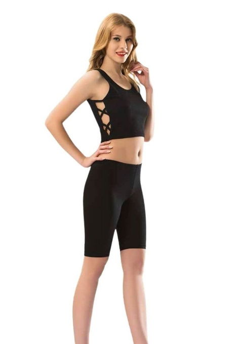 Yüksek Bel Düz Tayt Siyah Kota 4018