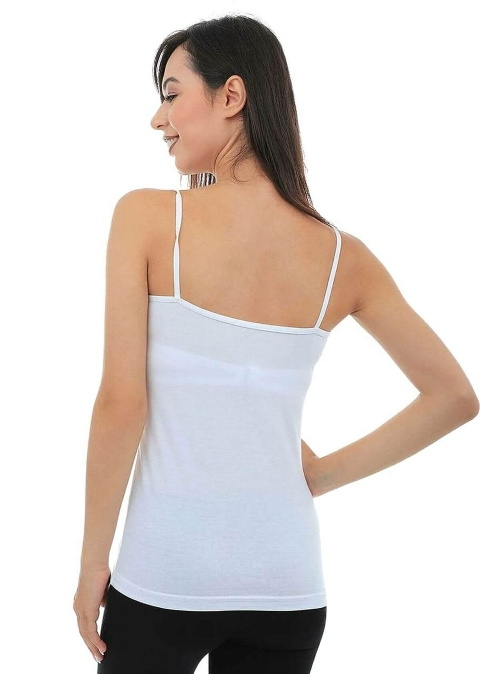 İp Askılı İnce Dantelli Atlet Pamuklu Kota 6019 - Beyaz