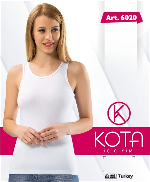 Geniş Askılı Nefes Alan Kadın Atlet Kota 6020 - Beyaz