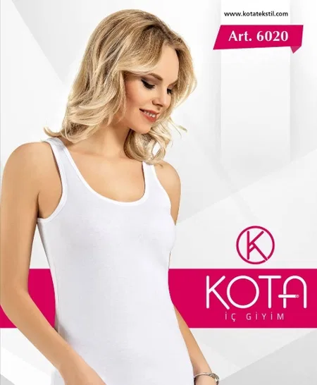 Geniş Askılı Nefes Alan Kadın Atlet Kota 6020 - Beyaz