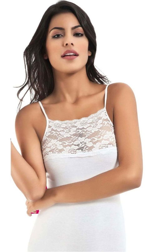 İp Askılı Geniş Dantelli Bayan Atlet Kota 6033 - 2