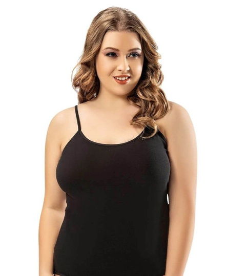 Büyük Beden Pamuklu İp Askılı Kadın Atlet Kota 6091