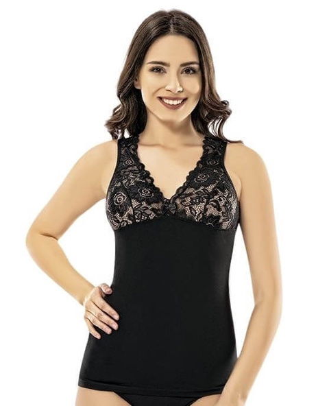 Kalın Dantel Askılı Kadın Atlet Pamuklu Nefes Alan Kota 6309