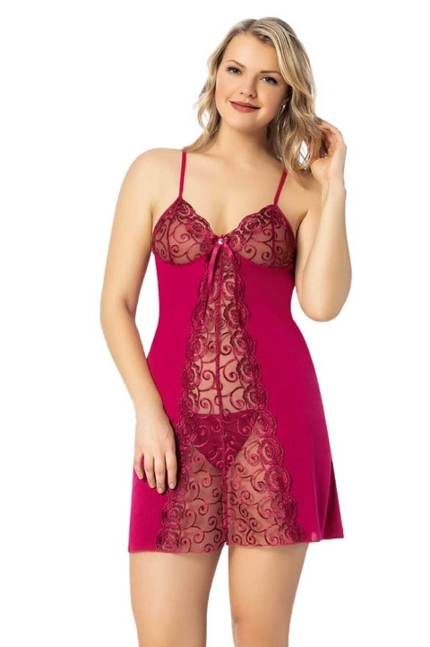 Transparan Üst Detaylı Fantazi Gecelik Takım Kota 6338 - 2