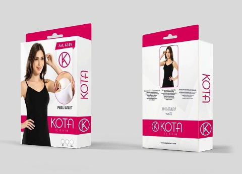 İnce Askılı Pedli Kadın Atlet Pamuklu Kota 6349 - Siyah