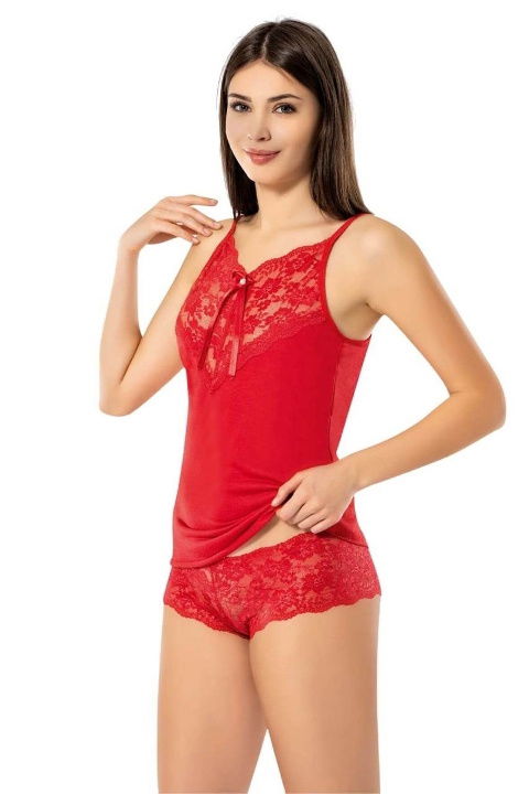 Dantel Detaylı Şortlu Kadın Gecelik Takım Kota 6367