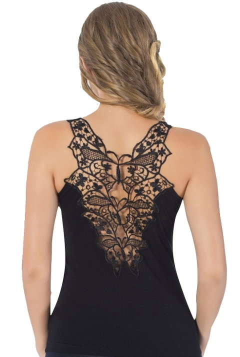 Pamuklu Elastan Dantelli Atlet Bayan HMD 2464