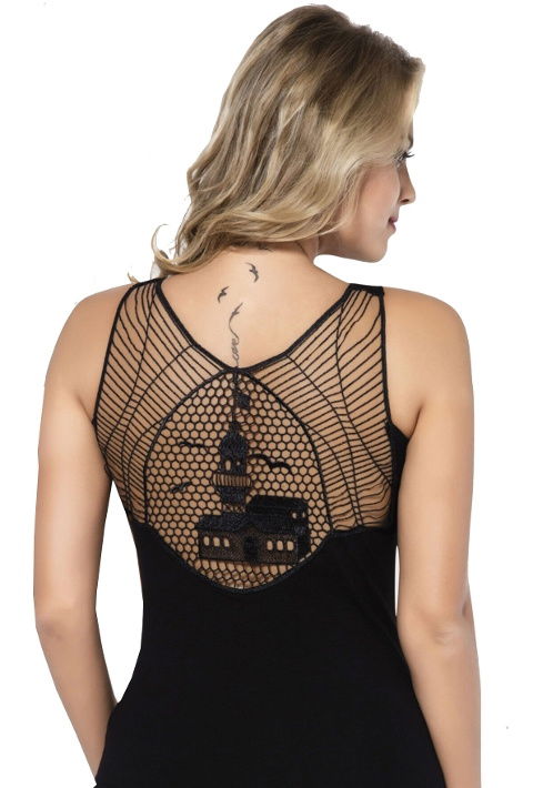 Pamuklu Likralı Dantelli Atlet Kadın HMD 2472