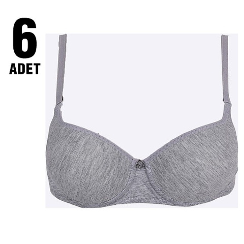 Dantel Detaylı Klasik Sütyen Liza 1000 - Gri