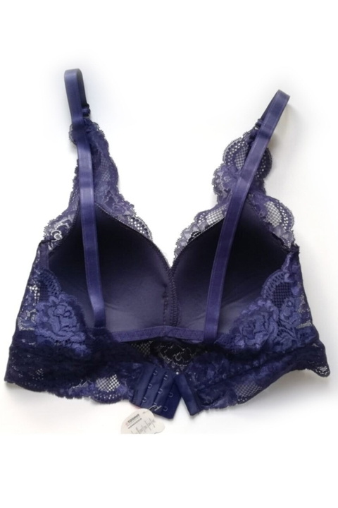 Dantel Detaylı Telsiz Bustiyer Sütyen Liza 1030 - Mor