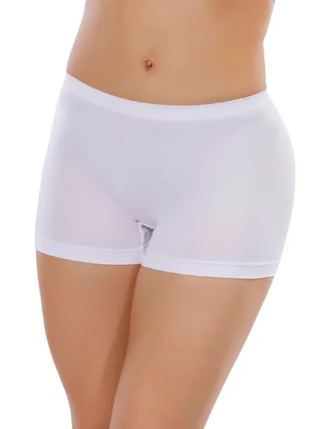 Dikişsiz İz Yapmaz Pamuklu Uzun Boxer Külot Liza 13001 - Beyaz