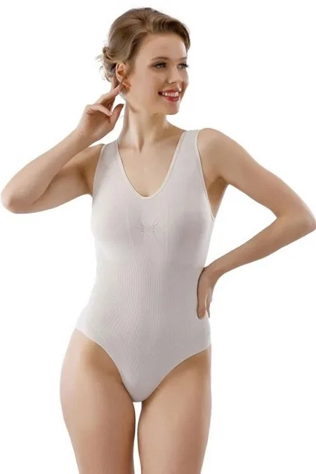 Kalın Askılı Esnek Body Siyah Liza 17600 - Ten