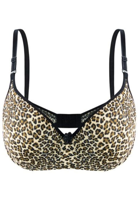 Tam Kap Destekli Leopar Desenli Sütyen Liza 540